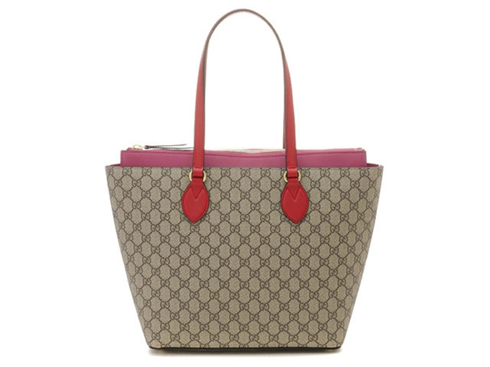 Gucci GG Motif Canvas Calfskin Tote Bag